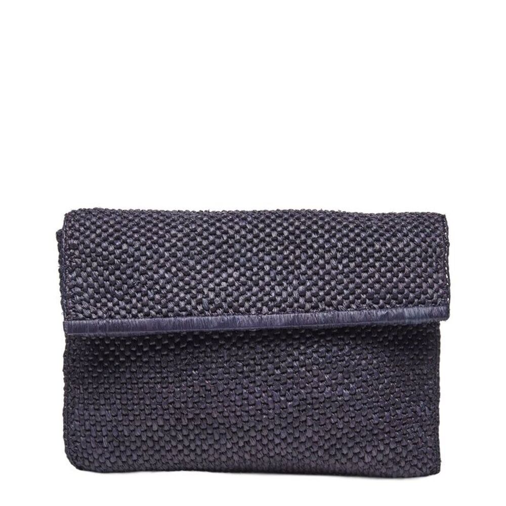 Mar Y Sol Rhodes Raffia Clutch, Blue